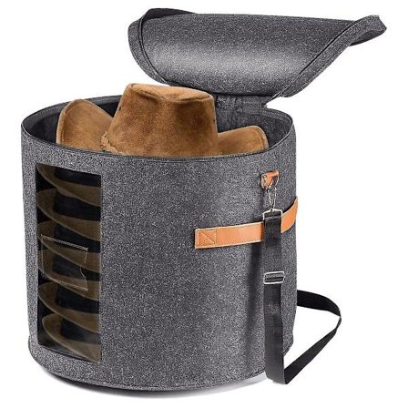 Rund Hat Opbevaringsboks - Sammenklappelig Hatboks med Låg til Fyldte Tøj og Dyrelegetøj Transport Orga