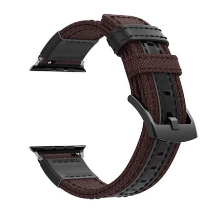 Apple Watch (45 mm) snyggt klockarmband i nylon - Kaffe