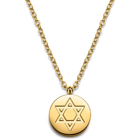 Unity | Guldfarvet Davidsstjerne Rund Halskæde til mænd - Stålhalskæder