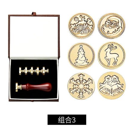 Set med vaxförseglingsstämplar, avtagbart förseglingshuvud i koppar, vintage klassiskt stämpelset med presentask