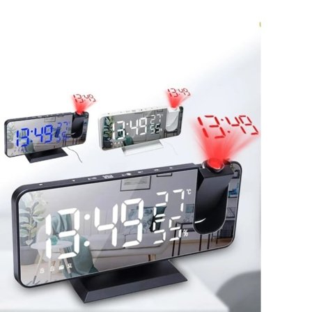 LED Digital Projeksjon Alarm Klokke Bord Elektronisk Alarm Klokke med Projeksjon FM Radio Tid Projektor