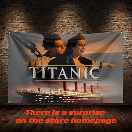 3 x 5 FT T-Titanics Flag Banner Film Poster Event Tapet Baggrund Havefest Banner Værelse Garage Stue Dekoration ZZZ1120 90 x 150cm