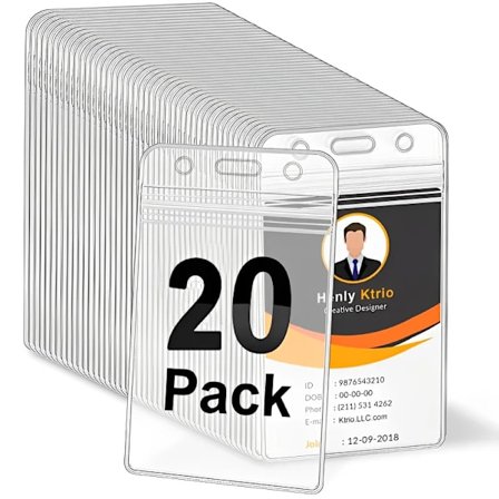 20/5Pack Waterproof Transparent Card Holder Plastic Protector Case Business Bus Bank Credit Card Protector ID Card Badge Holders