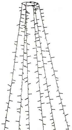 Konstsmide 6650-130 Julgransslinga frost, svart kabel, 2.4 m Varmvit, Belysning