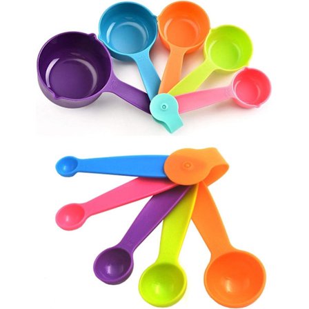 Sæt med 10 Måleskeer Plastik Måleskeer og Kopper Køkken