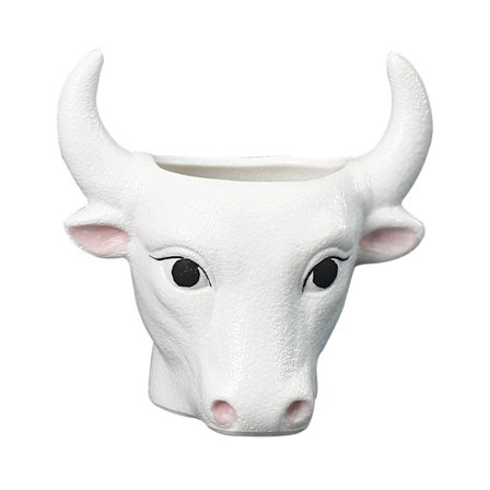 (Valkoinen Lubao Bull Elegant kukkaruukku) 1 kpl mehikasvi kukkaruukku valkoinen keraaminen ruukku valkoinen posliini luova vihreä kasvi kukkaruukku