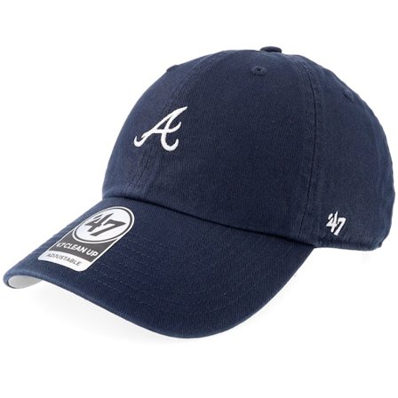 47 Brand - MLB Bleu unconstructed Casquette - Atlanta Braves MLB Base Runner Clean Up Navy Dad Cap @ Hatstore