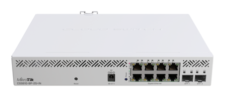 MikroTik CSS610-8P-2S+IN - switch - 8 porter - smart - rackmonterbar