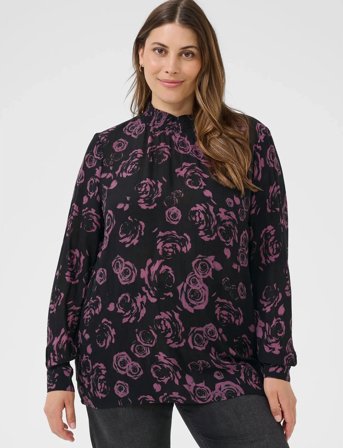 Kaffe Curve Kcami Ls Blouse Printed - Black - 44