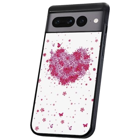 Google Pixel 9/9 Pro - Cover/Mobilcover Blomsterhjerte
