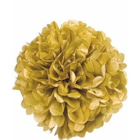 Pappersdekaration puff guld 40 cm - Partyninja.se