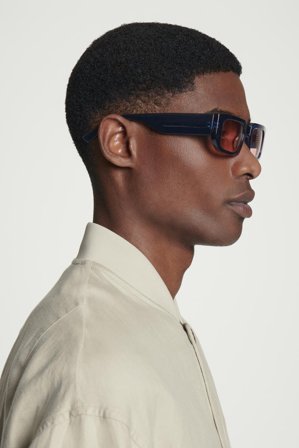 COS Men's Rectangle-Frame Sunglasses in Black