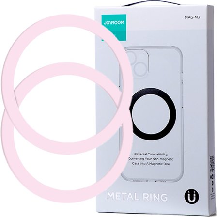 Joyroom sett med magnetiske metallringer for smarttelefon 2 stk rosa (JR-Mag-M3)