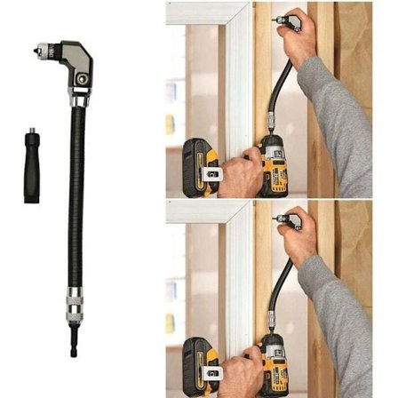 1/4 Fleksibel høyre vinkel drill/skrutrekker tilbehør for trearbeid