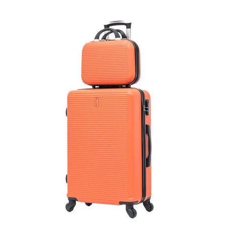 Iso Matkalaukku - CELIMS FRANCE - 75 cm - 85 Litran - Integroitu Lukko - ABS - Oranssi