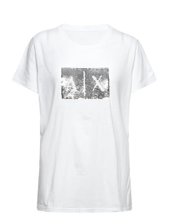 T-Shirt T-shirts & Tops Short-sleeved Hvit Armani Exchange*Betinget Tilbud