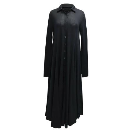 Jil Sander Pre-owned, Midi Shirt Dress in Wool Zwart, Dames, Maat:S