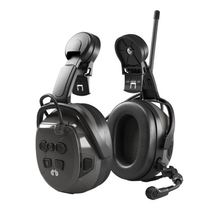 Hellberg Synergy DR Hørselvern med hjelmfeste, Bluetooth, radio, medhøring, Hørselvern