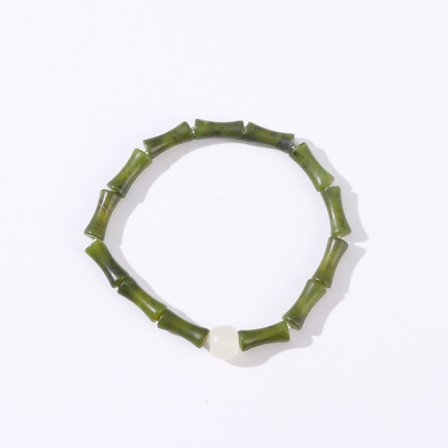 Vintage Jade Bambusflätade Armband för Kvinnor Flickor, Justerbar