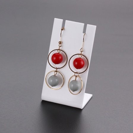 5 STK Smykker Display Øreringe Stand HVID