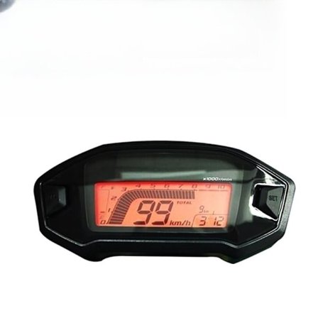 Motorcykel Speedometer, Universal 13000 RPM Motorcykel Måler Tacometer 7 Farver Justerbar Baggrundsbelysning med Hastighedssensor