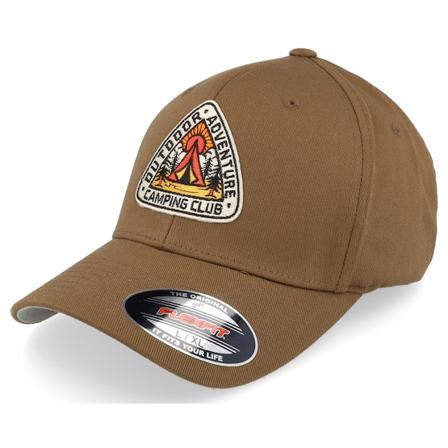 Wild Spirit - Braun flexfit Cap - Camping Adventure Brown Wooly Combed Flexfit @ Hatstore