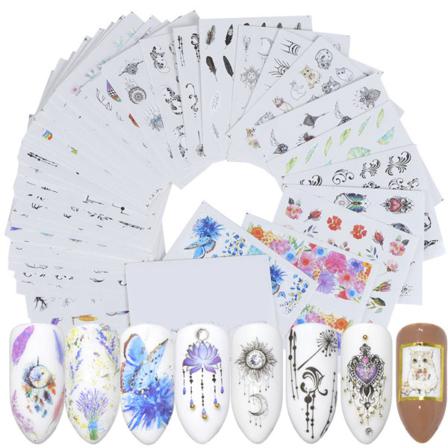 Cartoon Animal Flower Nail Sticker Diy Manikyr Klistermärke