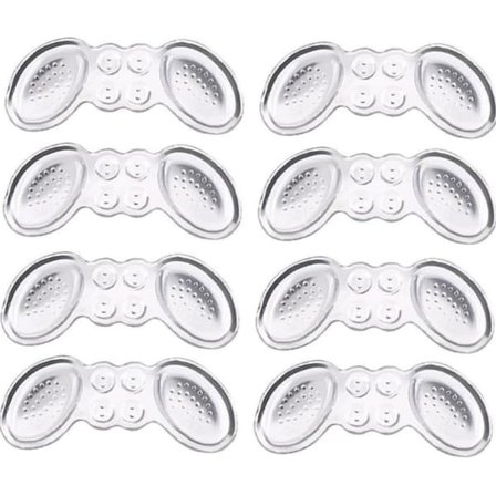 4 par transparente hælbeskyttere, greb ved dropfod, åndbare, ultralette, selvklæbende hælklistermærker