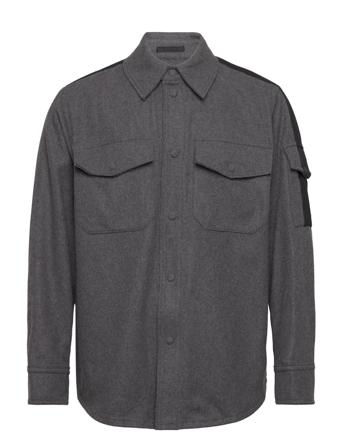 Flannel Shirt.mel Wo Overshirts Grå Helmut Lang