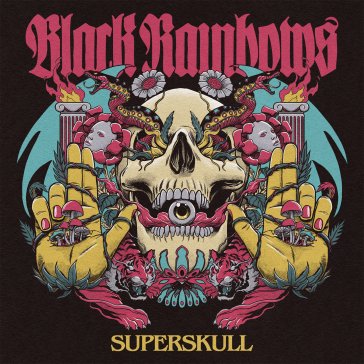 Superskull (3 color striped neon pink/bl Black Rainbows