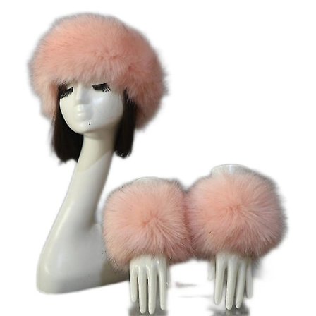 2 stk. Kunstig Pels Håndledsmanchetter og 1 Pandebånd Ørevarmer Kostumer Vinter Varme Tilbehør til Kvinder (FARVE 9)