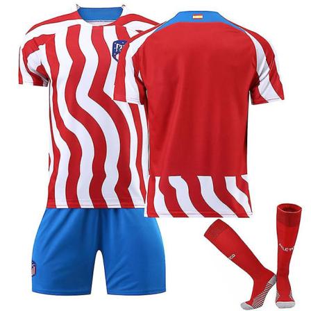 Den nye 2223 Atletico Madrid Hjemmefodboldtrøje til børn for voksne Unummereret Unnumbered Kids 28(150-160CM)