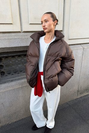 Premium Selection Gepolsterte Daunenjacke in Übergröße - Pufferjacken - Braun - EU 32