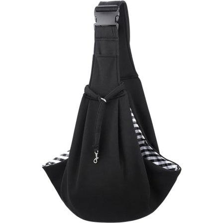 IC Andningsbar Hund- och Kattbärväska Justerbar Hundsele Väska Reseselväska för Husdjur för Liten Medelstor Hund, Svart