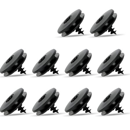 Bilgolvmattfästklämmor - 10-pack - För fastsättning av halkskyddsmattor i bilen - Bilmattfästspännen - Svart - Plast - Universal - 3,55*2 cm -