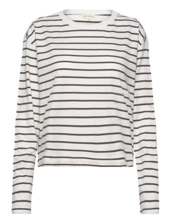 Essigne Ls Striped T-Shirt - Gots T-shirts & Tops Long-sleeved Hvit Esme Studios*Betinget Tilbud