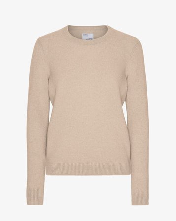 Women Classic Merino Wool Crew - Ivory White - Female - L
