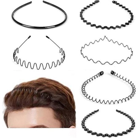 6 Pcs Hair Bands, Metal Hair Band for Men Women Headband Beauty Care, Unisex Gift