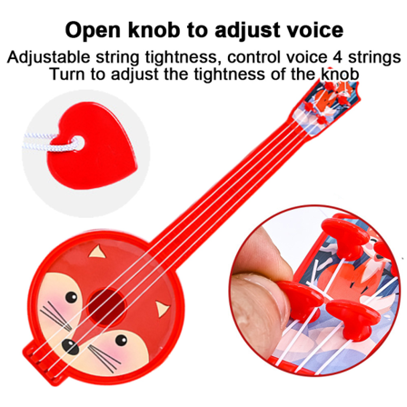 Leksaksgitarr för barn, Mini Ukulelegitarr för toddler med 4 strängar