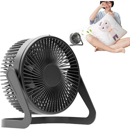 ING Mini USB-blæser 6 tommer 1,5 m forlængerledning sort bordventilator lydløs miniventilator retro skrivebordsventilator gulvventilator lille 