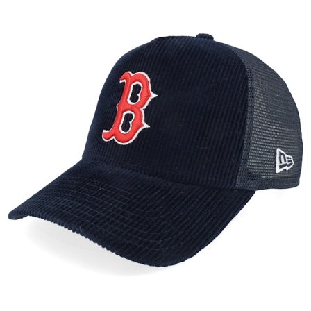 New Era - MLB - Blue - trucker - Cap - Boston Red Sox Corduroy Navy A-Frame Trucker - Hatstore