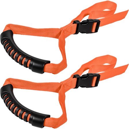 Auto Cane Grab Handle Säädettävä Seisoma-Apulaite Turvakahva Kannettava Nylon-Kahva Liikkuvuuden Avustamiseen (Oranssit 2 Pakkausta)