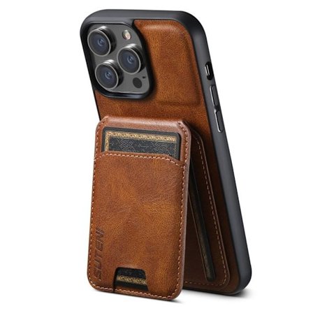 SUTENI iPhone 14 Pro Wallet Case Card Holder - Brown