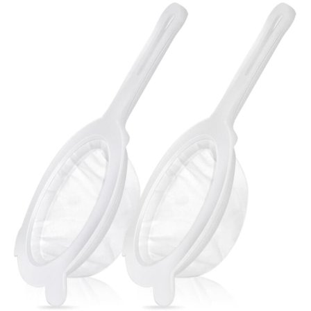 2 stk. Plast Saftsi, Nylon Madsi, Yoghurtsi med Håndtag til Køkken Saft 100/400