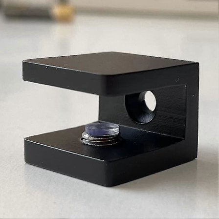 (4, Mat Sort) Glasklemme, Borfri Glasholder Glashyldebeslag Glasklips Støtte til 8mm - 10mm Glas (FMY)