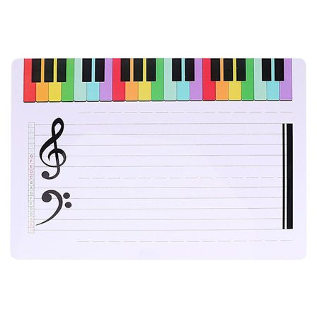 Musiikkitulos pyyhittävä muovinen taulu musiikinopetuskäytäntö muovinen taulu tuloskortti (28,4 x 21 cm, monivärinen)