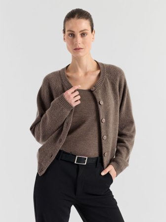 Kashmina - Kashmircardigan "Randi" - Dark toast - Size XS