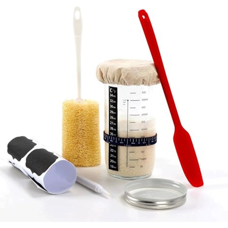 Surdegsstartburk, surdegsstartkit, 24 oz återanvändbar surdegsburk kit för hembakning