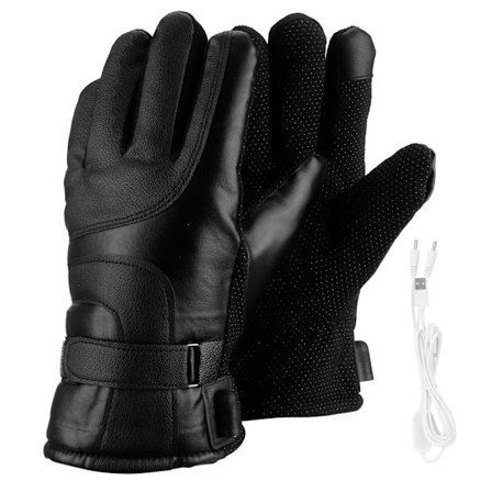 USB Opvarmede Vinter Motorcykelhandsker Touch Screen Fuld Finger Temperatur Justerbar