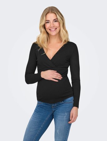 Only Maternity Olmipass Nursing L/S Wrap Top Jrs - Black - XL